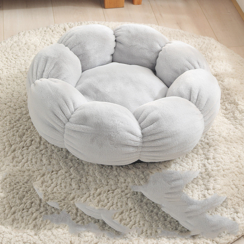 Pet Bed Mat New Pet Soft Dog Cat Blanket  Flower Shaped Doghouse - Compagnons de Vie